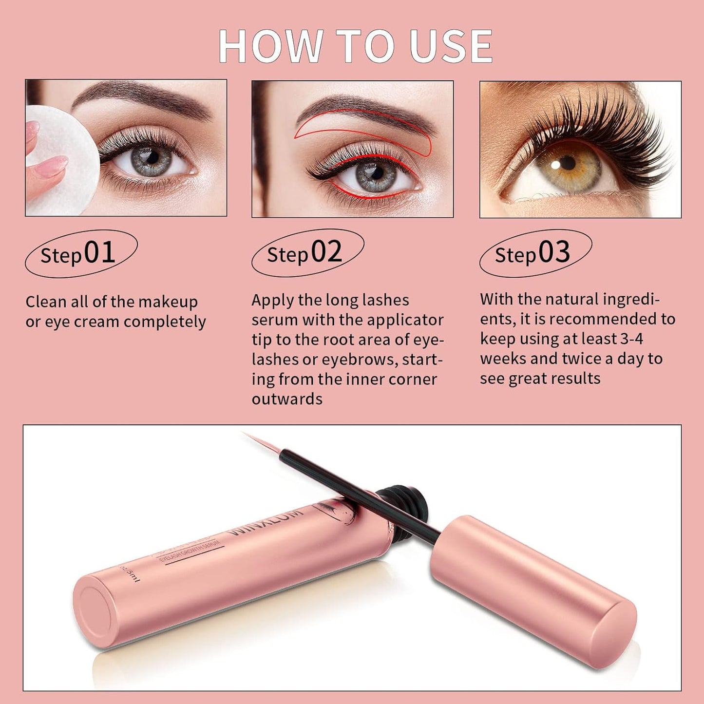 Premium Eyelash & Eyebrow Growth Serum