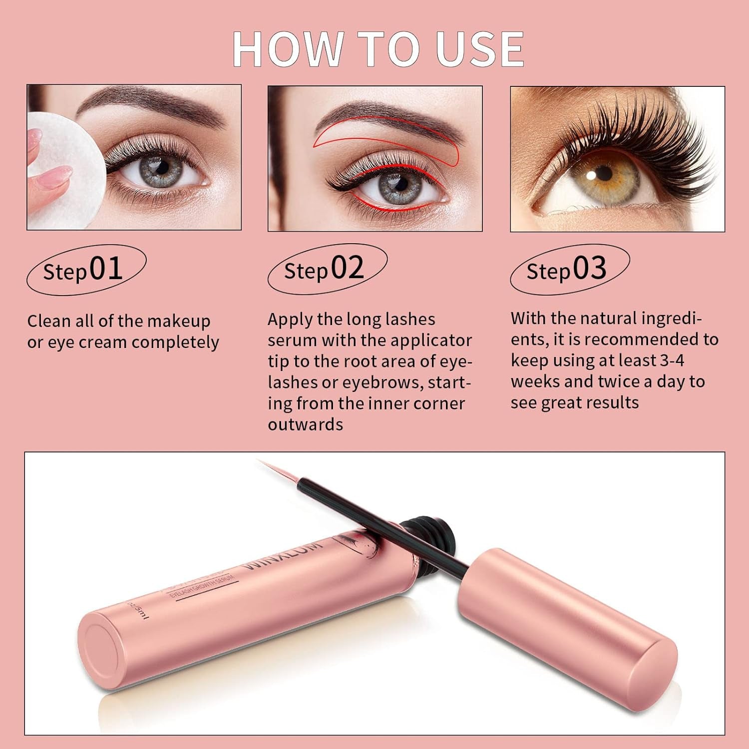 Premium Eyelash & Eyebrow Growth Serum